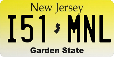 NJ license plate I51MNL