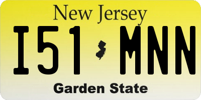NJ license plate I51MNN