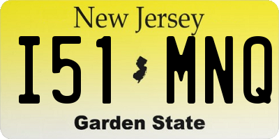 NJ license plate I51MNQ
