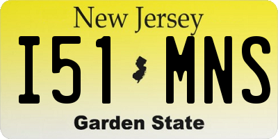 NJ license plate I51MNS