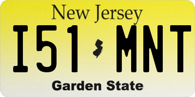 NJ license plate I51MNT