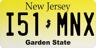 NJ license plate I51MNX