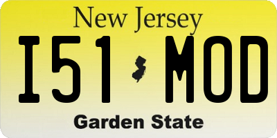NJ license plate I51MOD