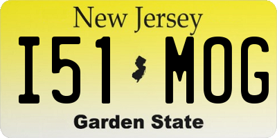 NJ license plate I51MOG