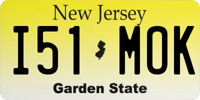 NJ license plate I51MOK