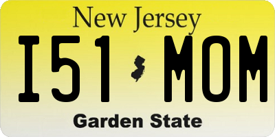 NJ license plate I51MOM