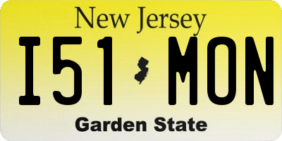 NJ license plate I51MON