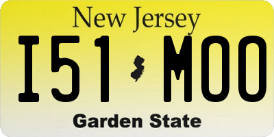 NJ license plate I51MOO