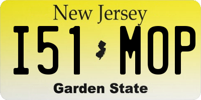 NJ license plate I51MOP