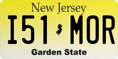 NJ license plate I51MOR