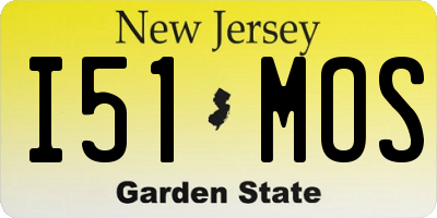 NJ license plate I51MOS