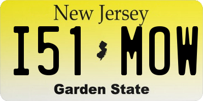 NJ license plate I51MOW