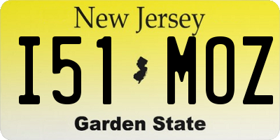 NJ license plate I51MOZ