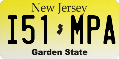 NJ license plate I51MPA