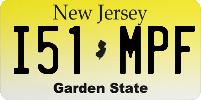NJ license plate I51MPF