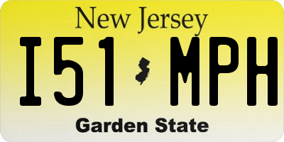 NJ license plate I51MPH