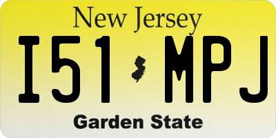 NJ license plate I51MPJ