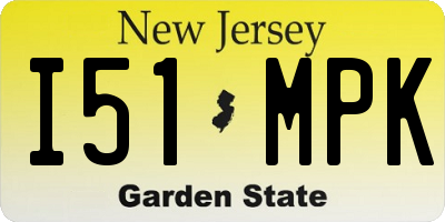 NJ license plate I51MPK