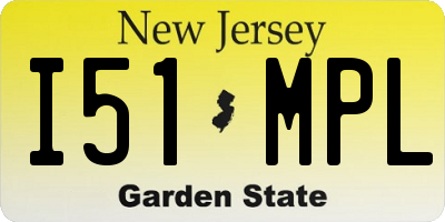 NJ license plate I51MPL