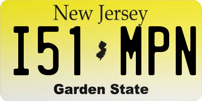 NJ license plate I51MPN