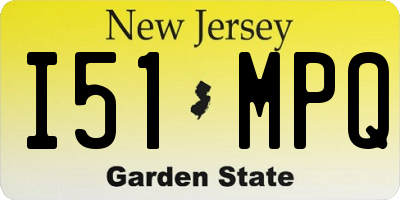 NJ license plate I51MPQ