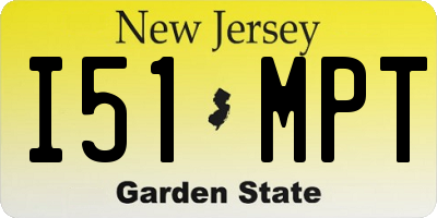 NJ license plate I51MPT