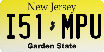 NJ license plate I51MPU