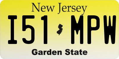 NJ license plate I51MPW