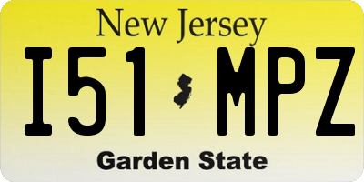 NJ license plate I51MPZ