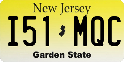 NJ license plate I51MQC