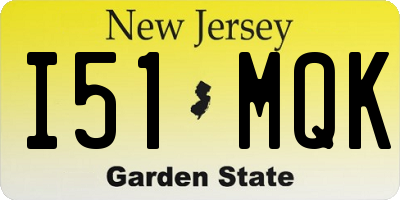 NJ license plate I51MQK