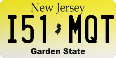 NJ license plate I51MQT