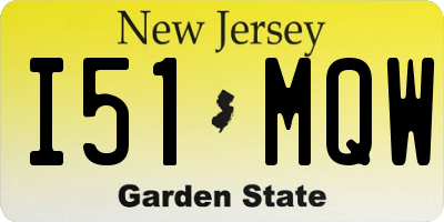 NJ license plate I51MQW