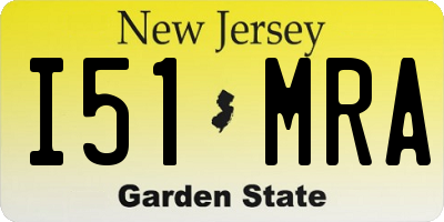NJ license plate I51MRA