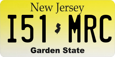 NJ license plate I51MRC
