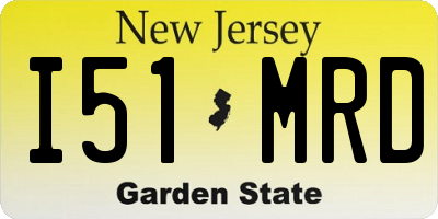 NJ license plate I51MRD