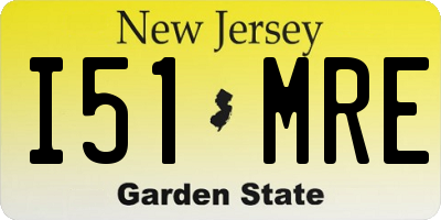 NJ license plate I51MRE