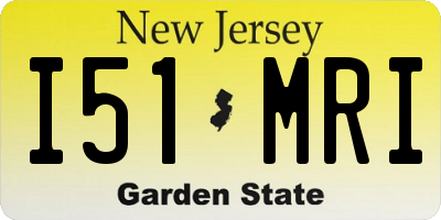 NJ license plate I51MRI