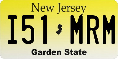 NJ license plate I51MRM