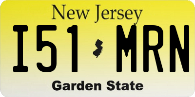 NJ license plate I51MRN