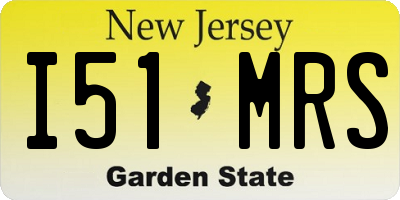 NJ license plate I51MRS