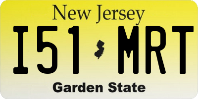NJ license plate I51MRT