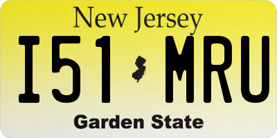 NJ license plate I51MRU