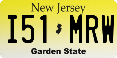 NJ license plate I51MRW