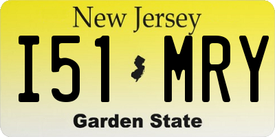 NJ license plate I51MRY