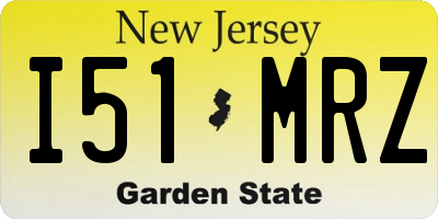 NJ license plate I51MRZ