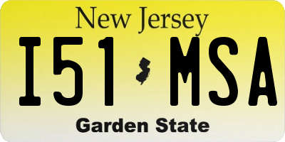 NJ license plate I51MSA