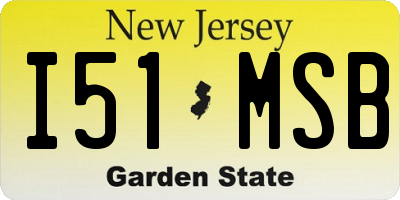NJ license plate I51MSB