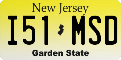NJ license plate I51MSD