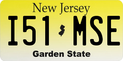 NJ license plate I51MSE